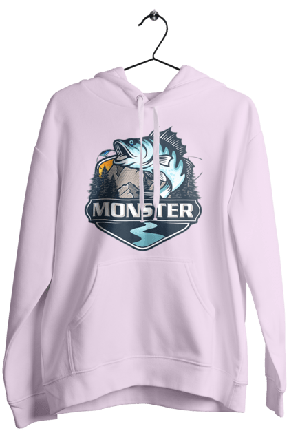 Жіноче худі з принтом "Рибалка". Монстер, рибак, рибалка, хоббі. 2070702