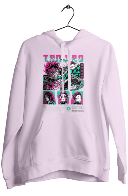 Women's hoodie with prints Demon Slayer Tanjiro. Anime, demon slayer, kamado tanjiro, manga, tanjiro. 2070702