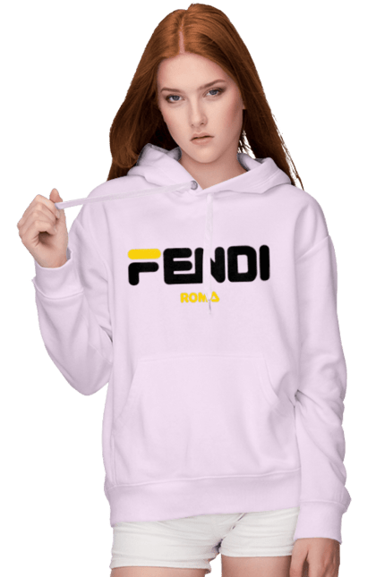 Женское худи с принтом Fendi. Fendi, lvmh, бренд, дом моды, италия, люкс, мода, одежда, сумка, фенди. 2070702