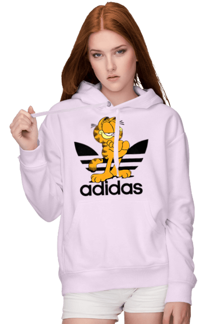 Women's hoodie with prints Adidas Garfield. Adidas, cat, comedy, garfield, hunger, movie. 2070702