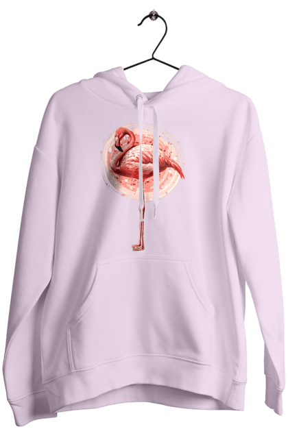 Women`s hoodie with prints Flamingo Art. Animal, flamingo, pink flamingo. 2070702