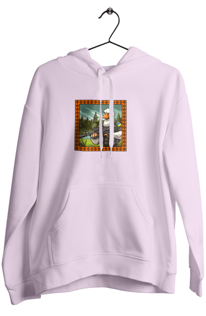 Жіноче худі з принтом "Гусячий десант". Біологічна зброя, бойові гуси, військовий гусак, гусячий десант, зброєні сили, прапор, символіка, україна. 2070702