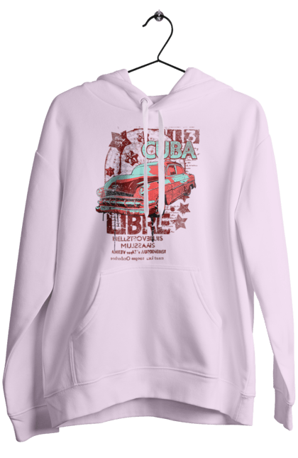 Women`s hoodie with prints Cuba, Machine. Cuba, retro. 2070702
