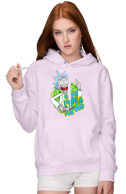 Жіноче худі з принтом "Рік та Морті". Rick and morty, мультфільм, наукова фантастика, пригоди, рік, рік і морті, трагікомедія, чорний гумор. 2070702