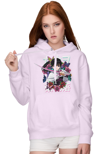 Women's hoodie with prints Demon Slayer Kanao. Anime, demon slayer, kanao, kimetsu no yaiba, manga, serial, shinobu. 2070702