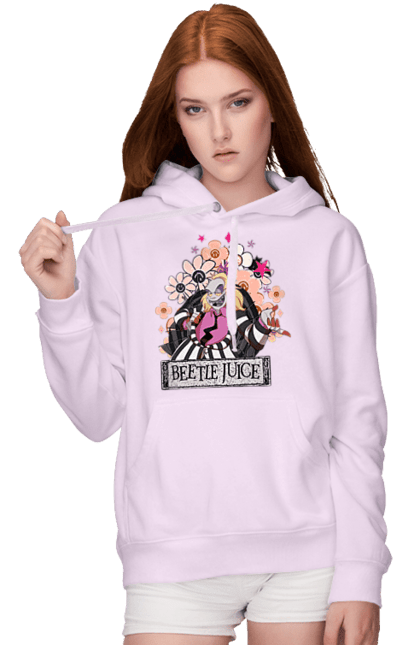 Women's hoodie with prints Beetlejuice. Beetlejuice, comedy, ghost, horror, movie, tim burton, warner bros. 2070702