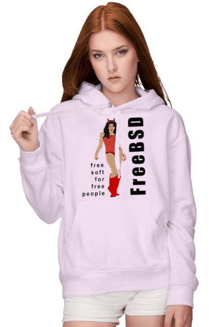 Жіноче худі з принтом "Freebsd Для Вільних". Bsd, freebsd, unix, адміністратор, айті, айтішник, безкоштовна, безкоштовно, бестія, вільна, демон, демонесса, дівчина, для дорослих, доступність, еротика, еротична, жінка, незалежність, операційна система, ос, програміст, програмне забезпечення, свобода, сисадмін, система, системний адміністратор, софт, текст, червоний, чорний. 2070702