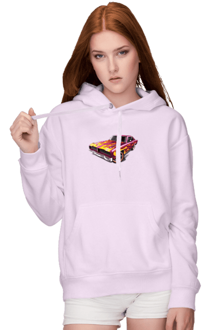 Women`s hoodie with prints Custom car. Airbrushing, auto, by custom, car, fire, flame, machine, tuning. 2070702