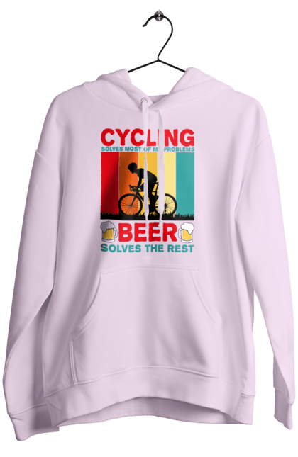 Жіноче худі з принтом "Cycling Beer". Алкоголь, брутальні, велосипед, веселі, для спортсменів, літні, пиво, спорт, чоловічі. 2070702