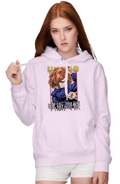 Women's hoodie with prints Jujutsu Kaisen Nobara. Anime, dark fantasy, jujutsu kaisen, magic battle, manga, mystic, nobara, nobara kugisaki. 2070702