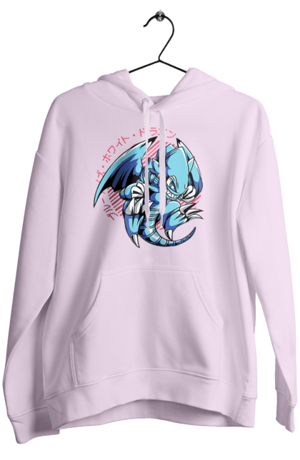 Women's hoodie with prints Yu Gi Oh! Blue Eyes Toon Dragon. Anime, blue-eyes toon dragon, cards, dragon, game, manga, yu gi oh. 2070702