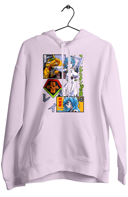 Women's hoodie with prints Evangelion Rei. Anime, evangelion, eve, kaoru, manga, rei ayanami, shinji. 2070702