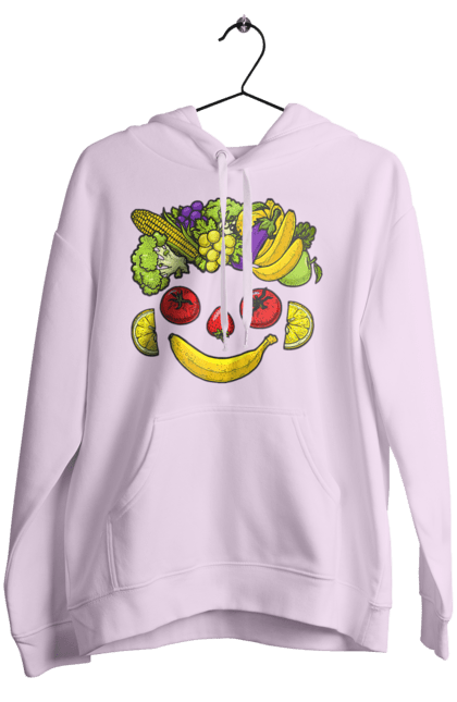 Women`s hoodie with prints Hls Smile. Healthy, smile, vegetable. 2070702