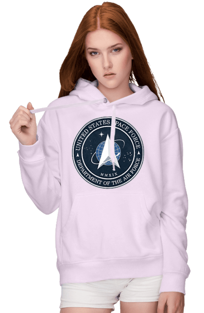 Women's hoodie with prints United States Space Force. Emblem, political, politics, space, space force, space travel, united states, ussf. 2070702