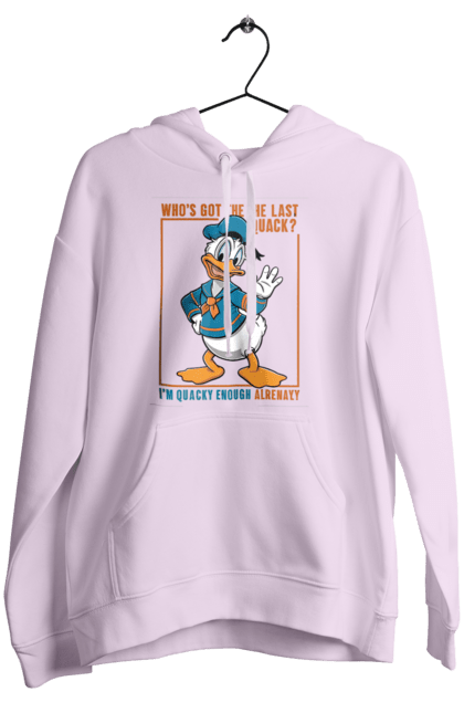 Женское худи с принтом Дональд Дак. Disney, donald duck, дисней, дональд дак, мультсериал, мультфильм. 2070702