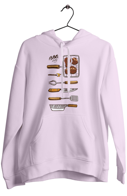 Women`s hoodie with prints Barbecue Party. B-b-q, fry, meat. 2070702