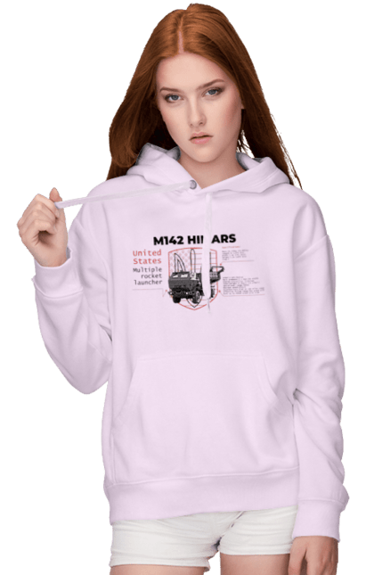 Women`s hoodie with prints M142 HIMARS. Himars, industrious, m142 himars, weapon. 2070702