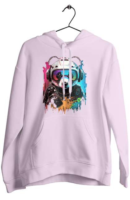 Women`s hoodie with prints Panda in VR Helmet. Character, geek, helmet, panda, virtual reality. 2070702