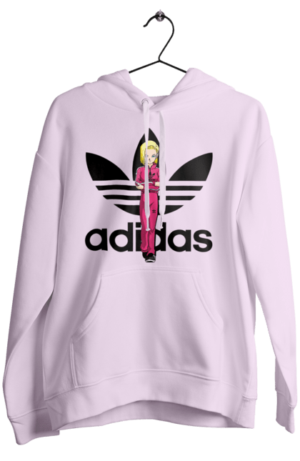 Women's hoodie with prints Adidas Android 18. Adidas, android 18, anime, cyborg, dragon ball, killer, manga, tv series. 2070702