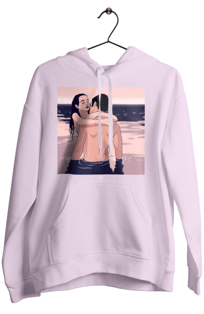 Women`s hoodie with prints Couple Hugging In The River. Couple, love, naked. 2070702