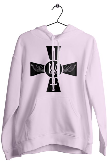 Women`s hoodie with prints Ukraine coat of arms. Coat of arms, sword, ukraine, wings. 2070702