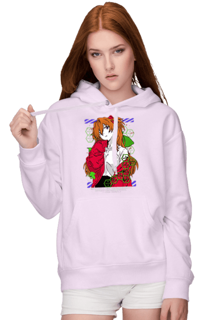 Women's hoodie with prints Evangelion Asuka. Anime, asuka, asuka langley sorry, eva 02, evangelion, eve, kaoru, manga, ray, shinji. 2070702