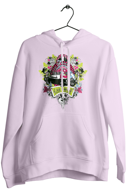 Women`s hoodie with prints Car Show, Summer. Automobile, cards, money, palm, show. 2070702