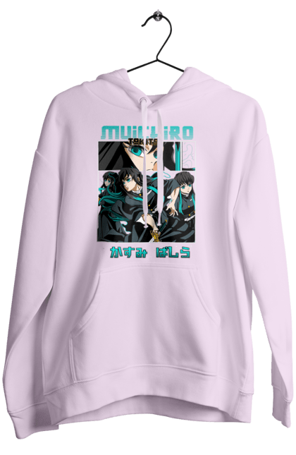 Women's hoodie with prints Demon Slayer Muichiro. Anime, kimetsu no yaiba, manga, muichiro, muichiro tokito, serial. 2070702