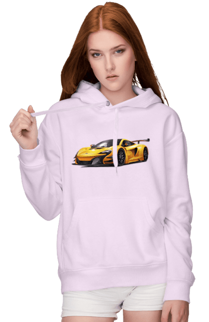 Women`s hoodie with prints Sports car. Car, sport, sports car, yellow car, yellow sports car. 2070702