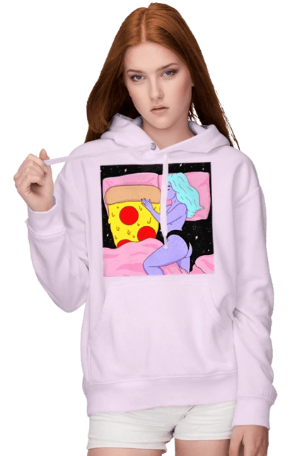 Purple Girl And Pizza