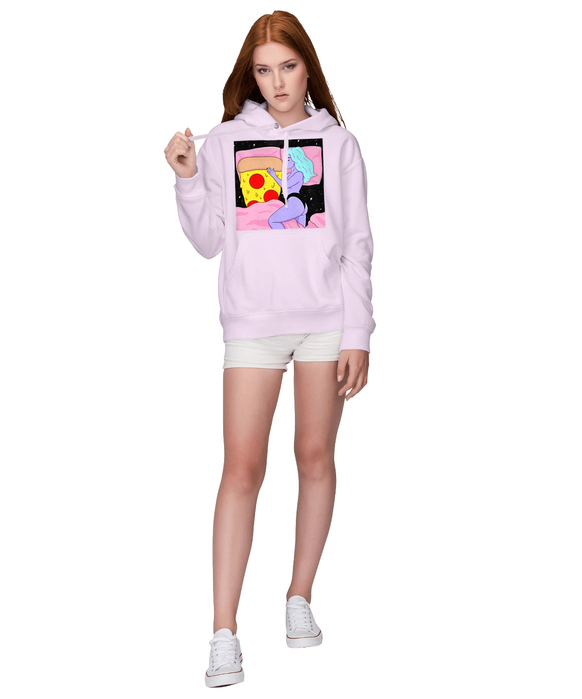 Purple Girl And Pizza