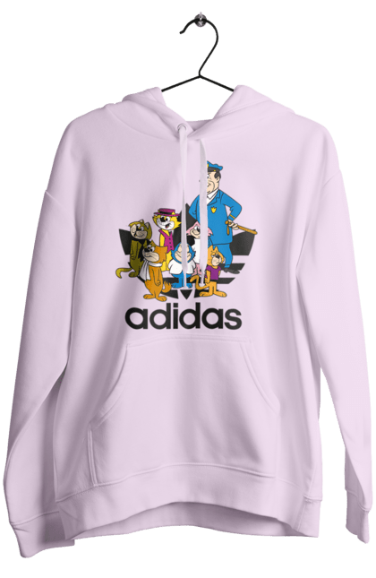 Женское худи с принтом Adidas Top Cat. Adidas, top cat, адидас, кот, коты, мульт, мультсериал. 2070702