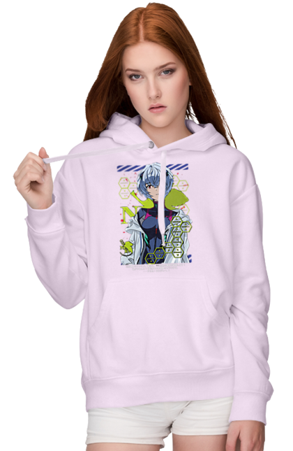 Women's hoodie with prints Evangelion Rei. Anime, evangelion, eve, kaoru, manga, rei ayanami, shinji. 2070702