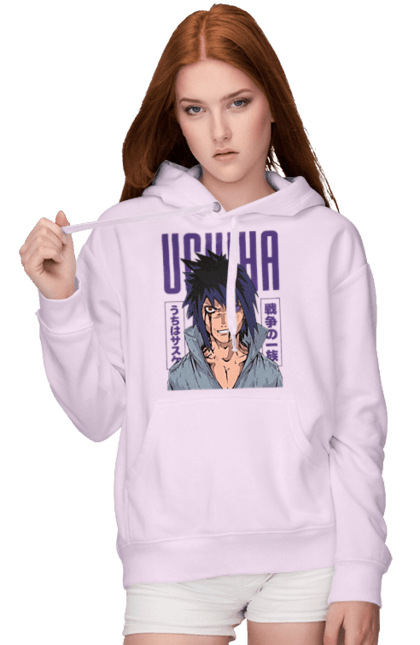 Women's hoodie with prints Naruto Sasuke Uchiha. Anime, manga, naruto, sasuke, sasuke uchiha, team 7, team number 7, uchiha. 2070702