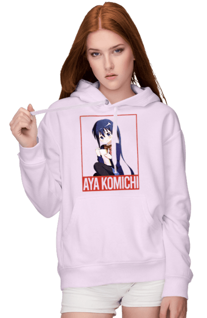 Women's hoodie with prints Kiniro Mosaic Aya Komichi. Anime, aya komichi, gold mosaic, kiniro mosaic, kinmoza, manga. 2070702