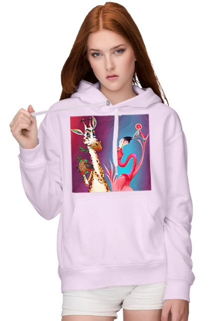 Giraffe And Flamingo At The Party