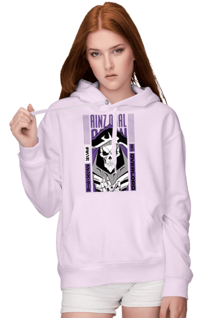 Women's hoodie with prints Overlord Momonga. Anime, lord, momonga, overlord, tv series. 2070702