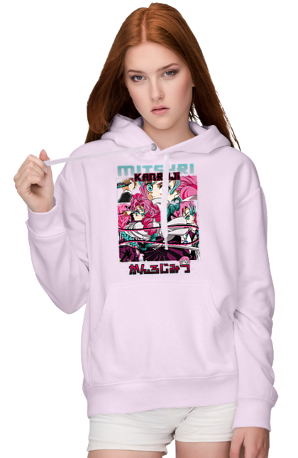 Women's hoodie with prints Demon Slayer Mitsuri. Anime, demon slayer, giyu tomioka, manga, mitsuri, mitsuri kanroji, serial. 2070702