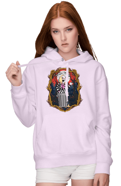 Women's hoodie with prints Beetlejuice. Beetlejuice, comedy, ghost, horror, movie, tim burton, warner bros. 2070702