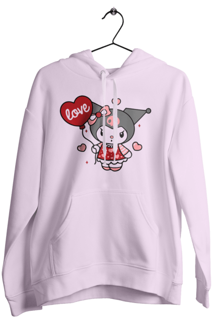 Women`s hoodie with prints Hello Kitty Kuromi. Anime, character, hello kitty, kuromi, my melody, sanrio. 2070702