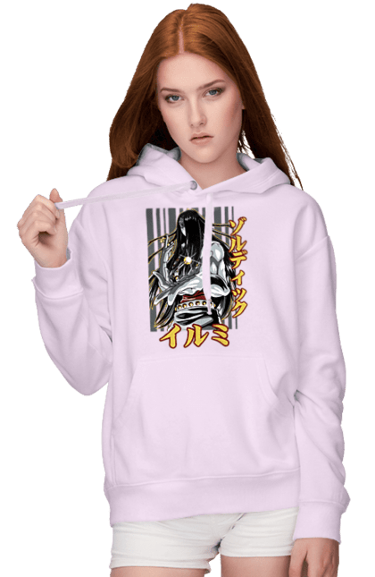 Women's hoodie with prints Hunter × Hunter Illumi Zoldyck. Anime, hunter, hunter × hunter, hunter hunter, illumi, illumi zoldyck, manga, zoldyck. 2070702