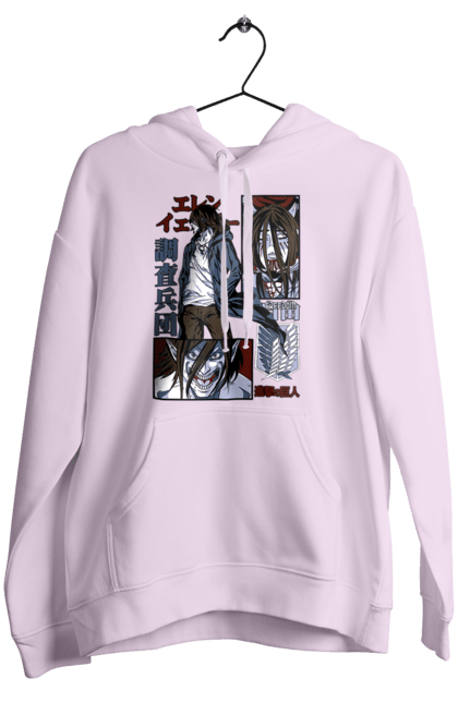 Women's hoodie with prints Attack on Titan Eren. Action film, anime, attack on titan, dark fantasy, drama, eren, eren jaeger, manga, post-apocalyptic. 2070702