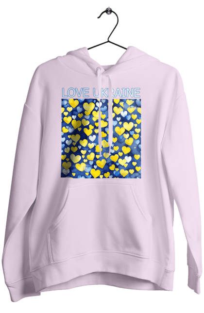 Women`s hoodie with prints I love Ukraine. Heart, i love ukraine, love, symbols of ukraine, ukraine, ukrainian symbols. 2070702