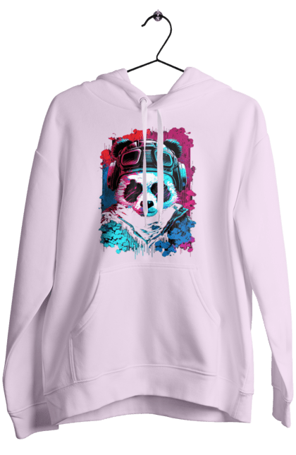 Women`s hoodie with prints Panda in VR Helmet. Character, geek, helmet, panda, virtual reality. 2070702