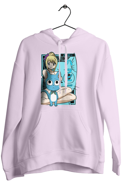 Жіноче худі з принтом "Хвіст Феї Люсі Хартфілія". Fairy tail, happy, lucy heartfilia, аніме, люсі, люсі хартфілія, манга, хвіст феї, хеппі. 2070702