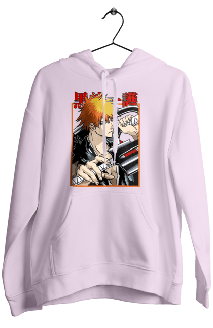 Женское худи с принтом Блич Ичиго Куросаки. Anime, bleach, ichigo kurosaki, manga, аниме, блич, ичиго, ичиго куросаки, манга. 2070702