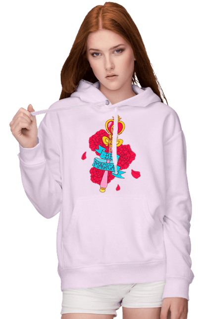 Women's hoodie with prints Be Magical. Anime, charm, flowers, magic, rose flower, sailor moon, tv series, wand. 2070702