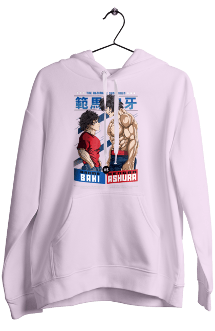 Women's hoodie with prints Hanma Baki. Anime, baki fighter, hanma baki, manga, martial arts, tv series. 2070702