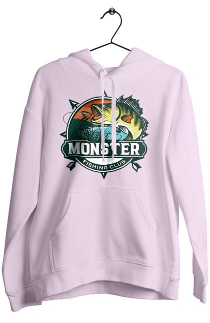 Women`s hoodie with prints Fishing club. Fisherman, fishing, hobby, vacation. 2070702
