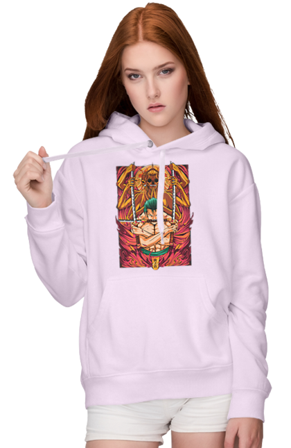 Women's hoodie with prints One Piece Zoro. Anime, manga, one piece, roronoa zoro, straw hat pirates, swordsman, zoro. 2070702